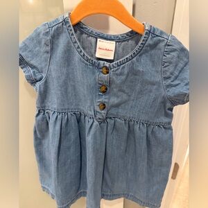 Hanna Andersson Denim Button Detailed Kids Dress